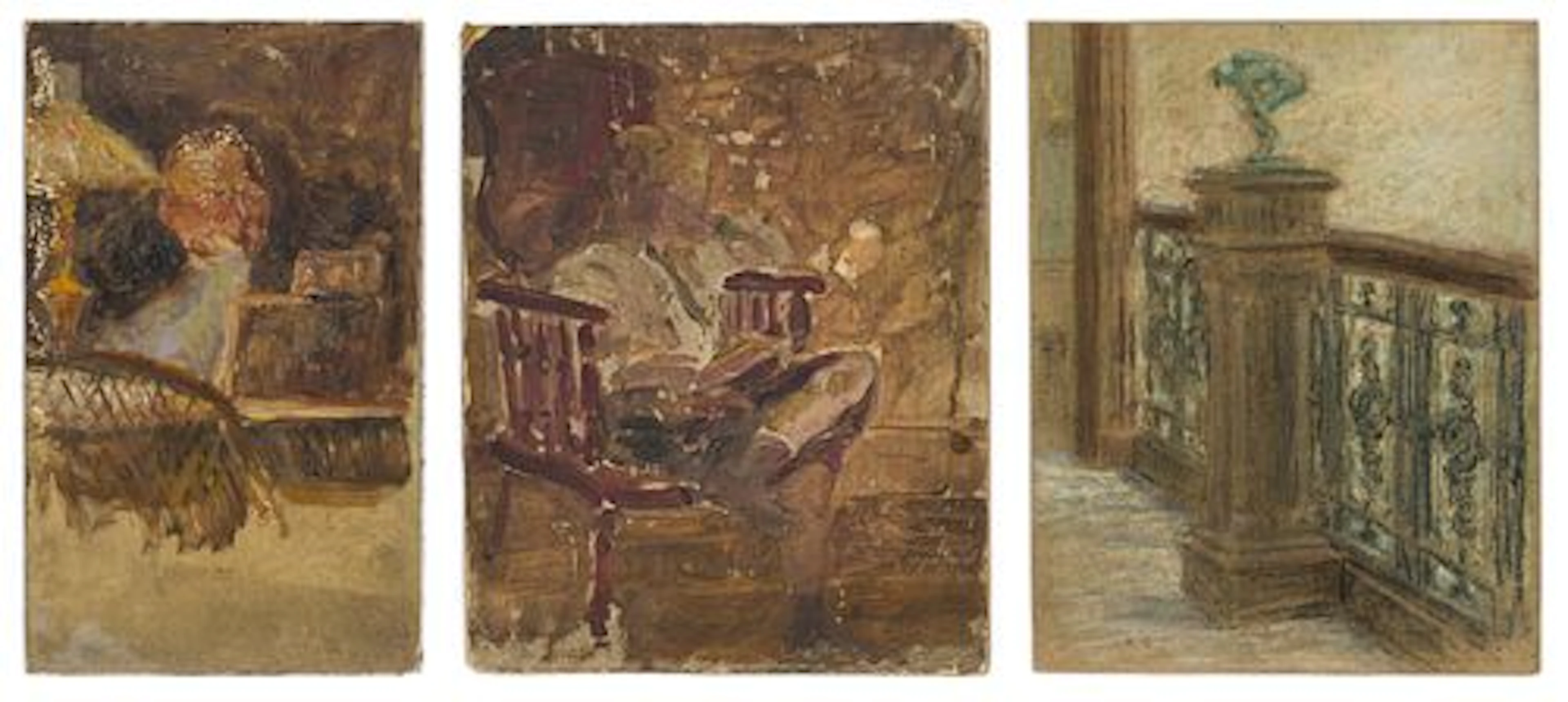 Christopher Murphy Jr & Sr, 2 Oil Studies & Pastel