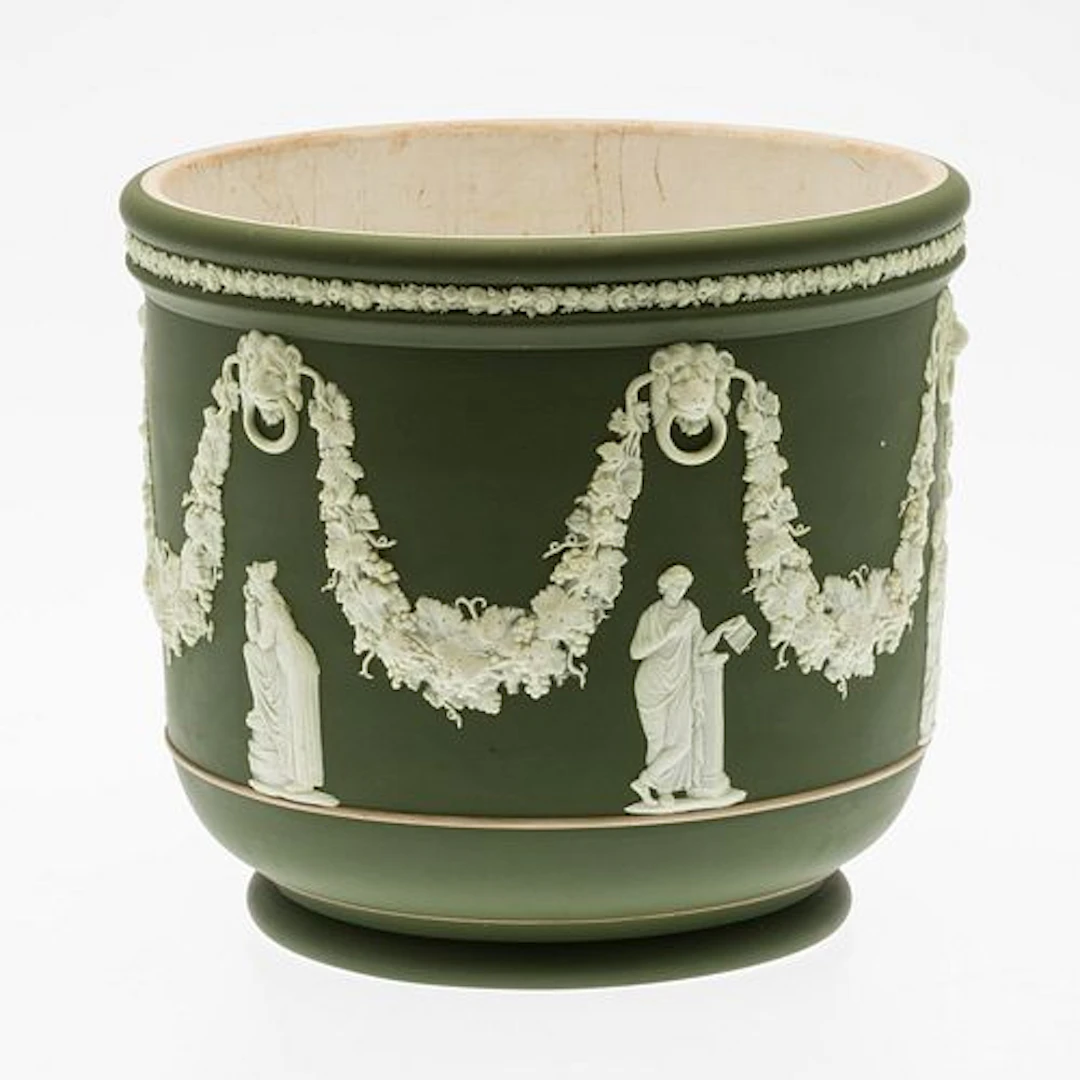 Wedgwood Green Jasperware Planter
