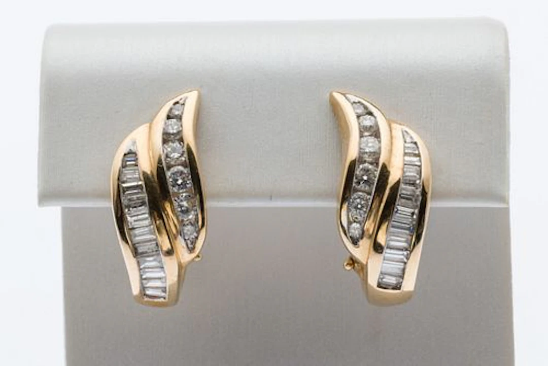 14K Gold and Diamond Earrings