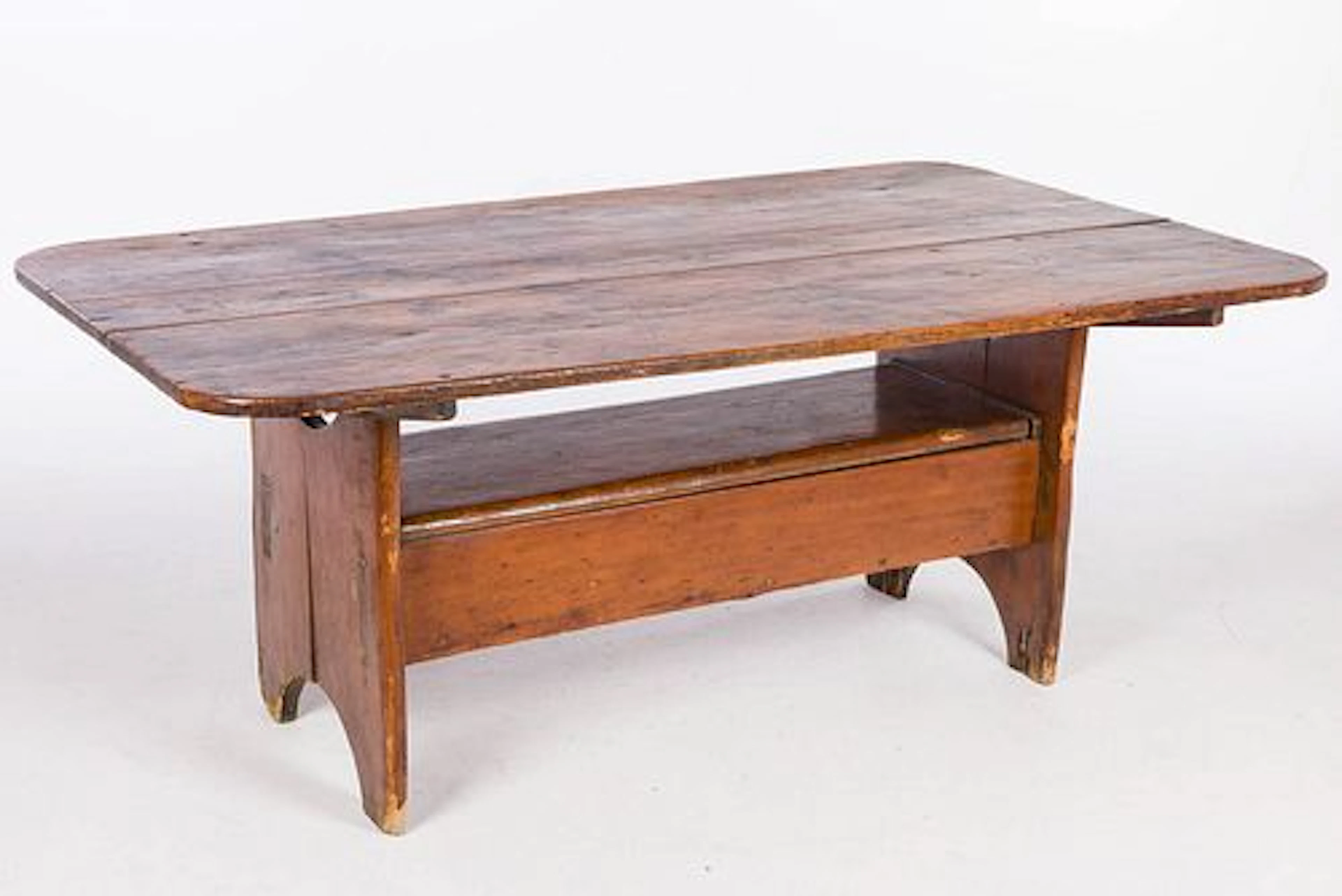 American Stained Pine Tavern Table, 19th C