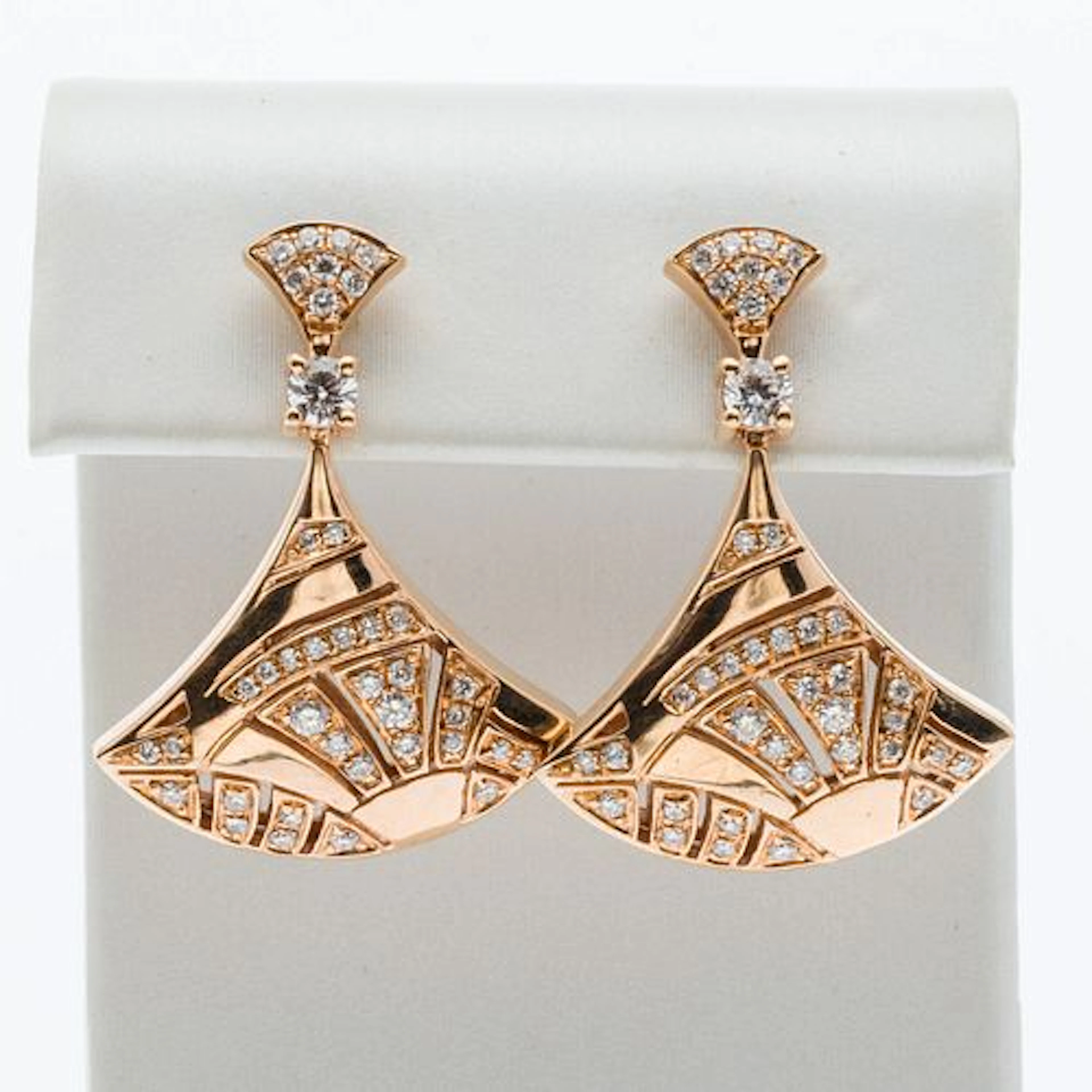 18K Rose Gold and Diamond Earrings