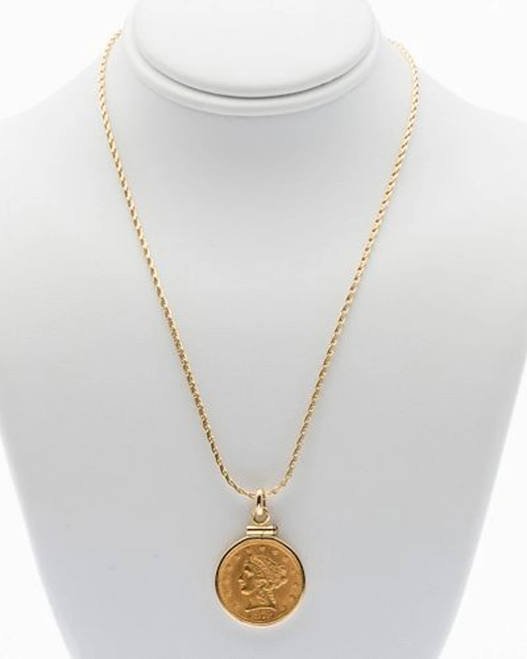 1878 Liberty Head Gold Coin with 14K Gold Chain
