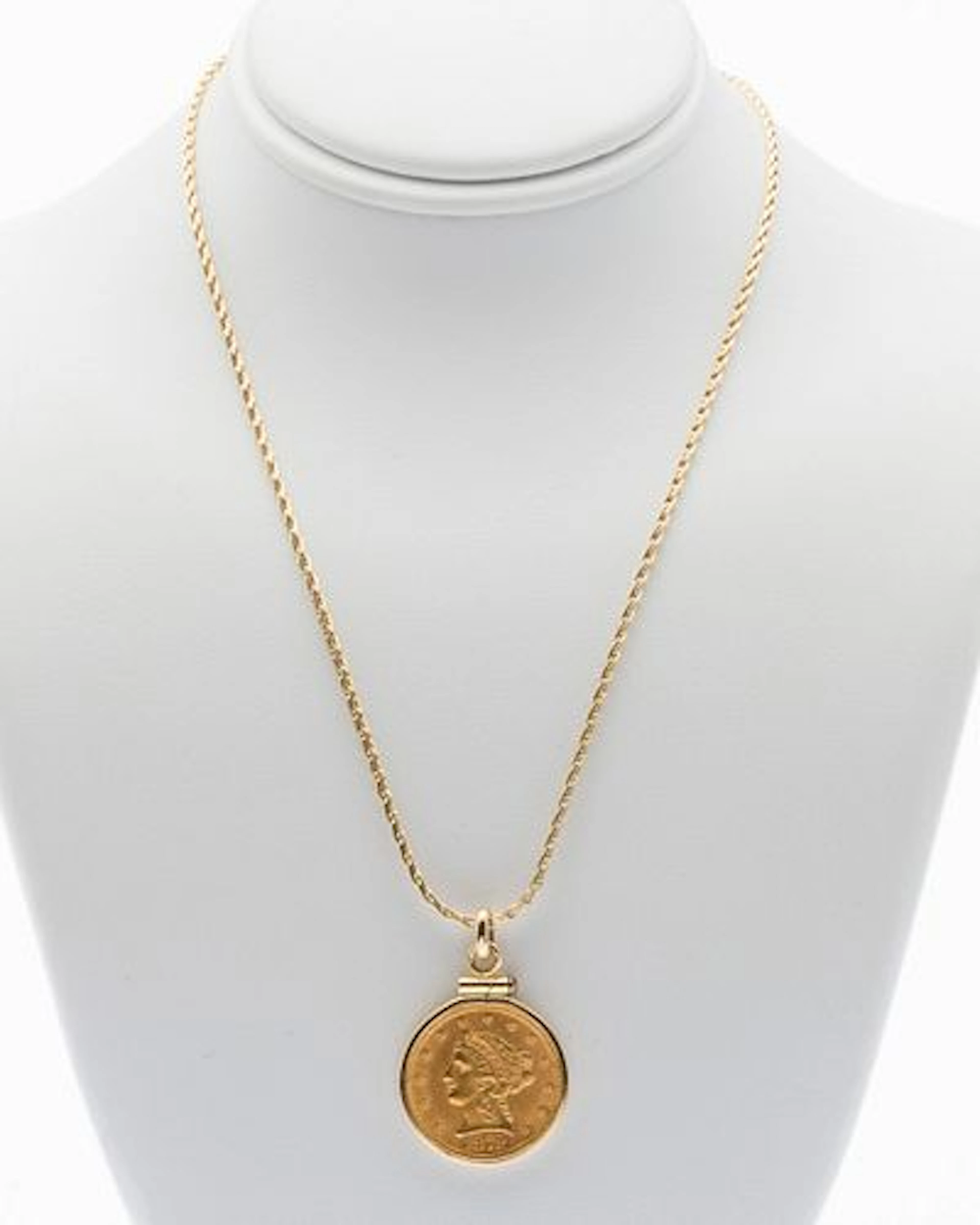 1878 Liberty Head Gold Coin with 14K Gold Chain