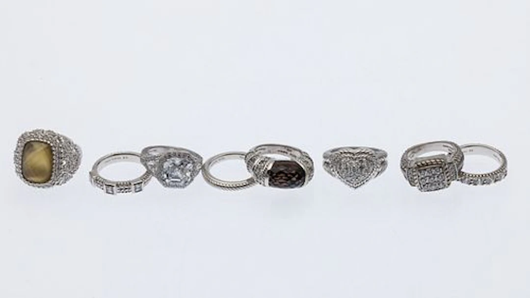 8 Judith Ripka Sterling Silver and CZ Rings