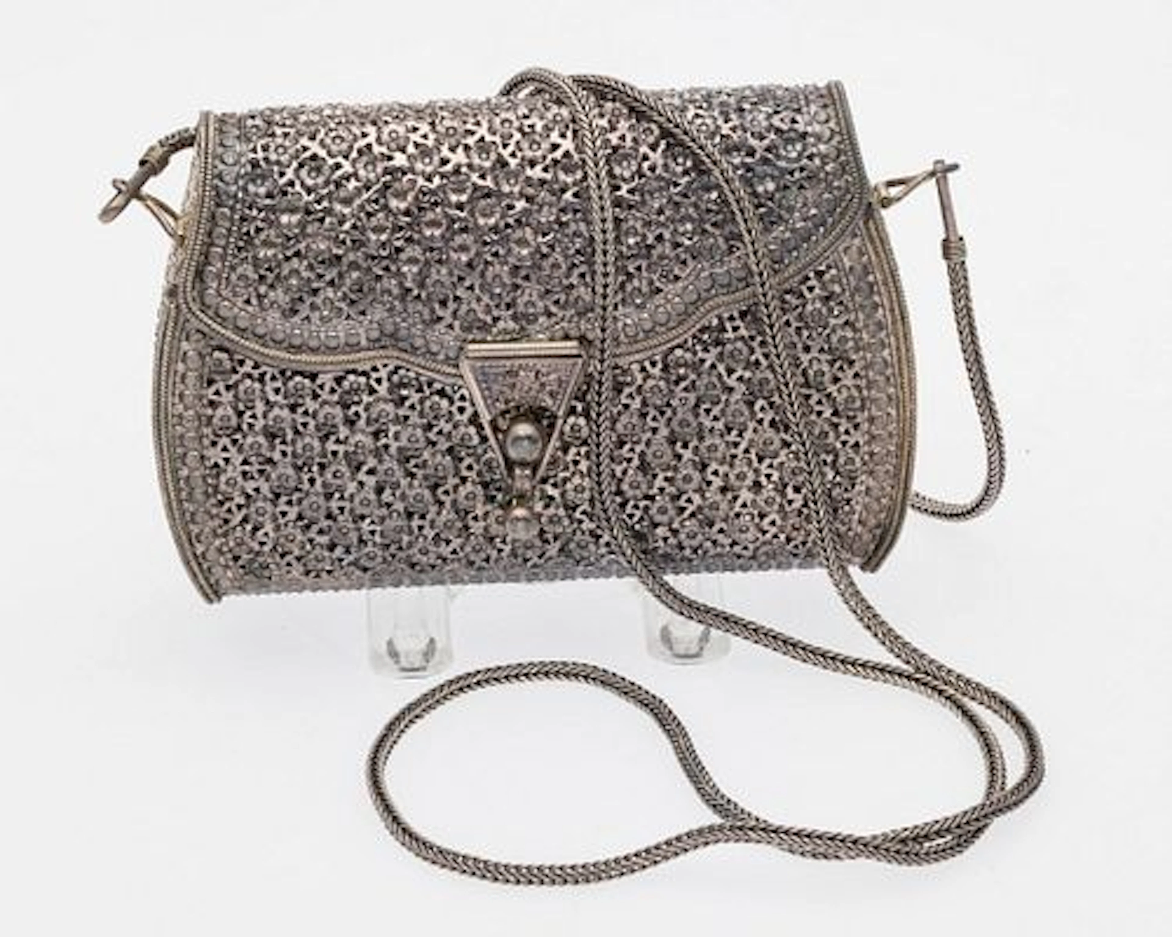 Sterling Silver Floral Clutch