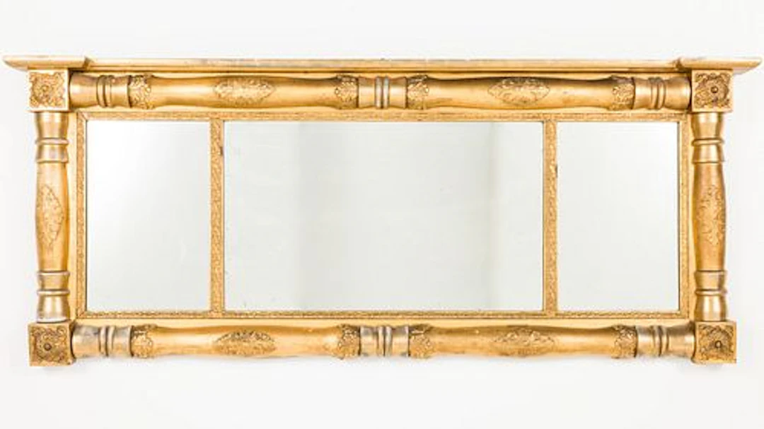 American Empire Giltwood Overmantel Mirror, 19th C