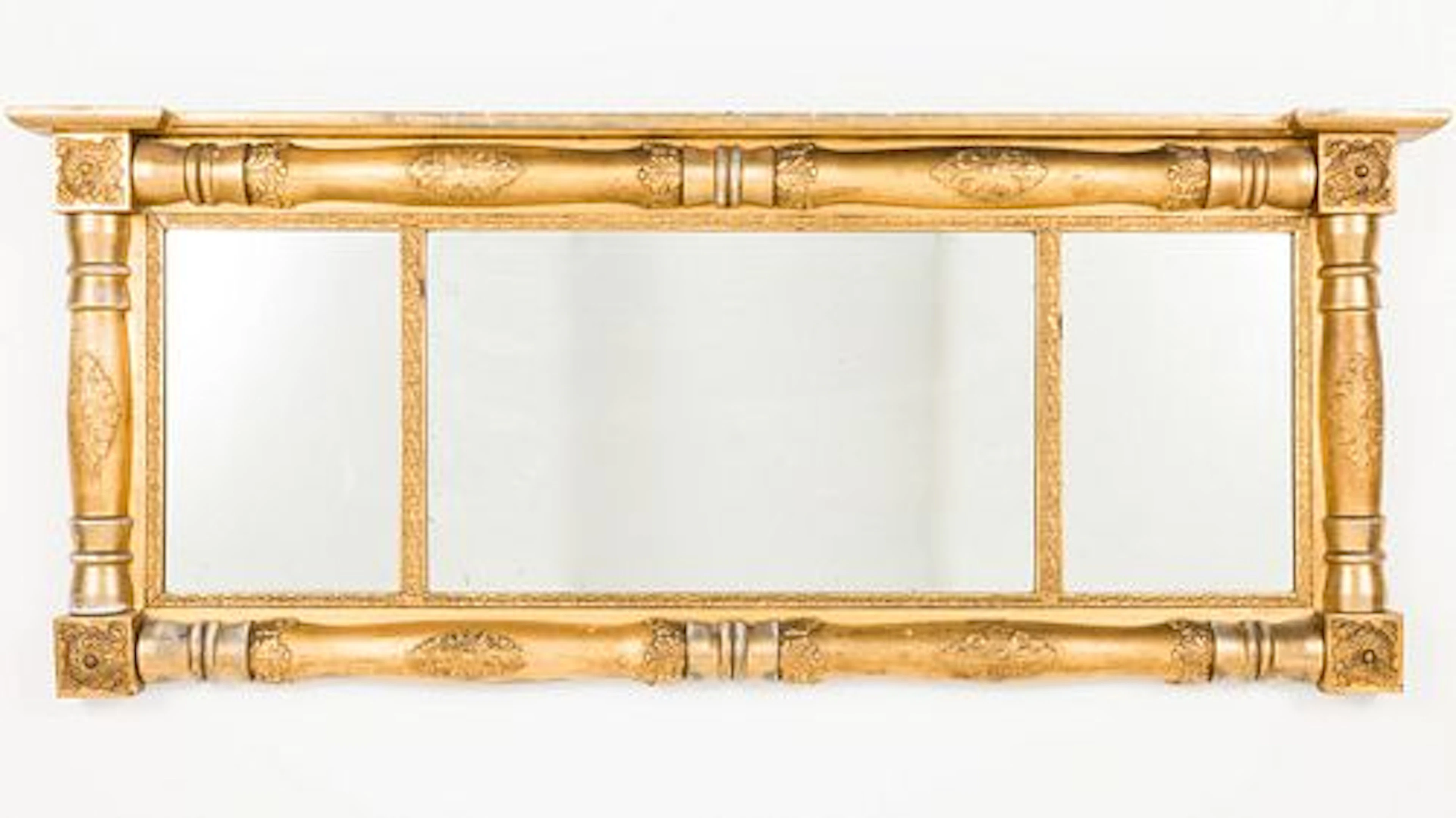 American Empire Giltwood Overmantel Mirror, 19th C