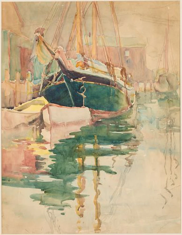 Mary Comer Lane (1881-1966), Gloucester, Watercolor