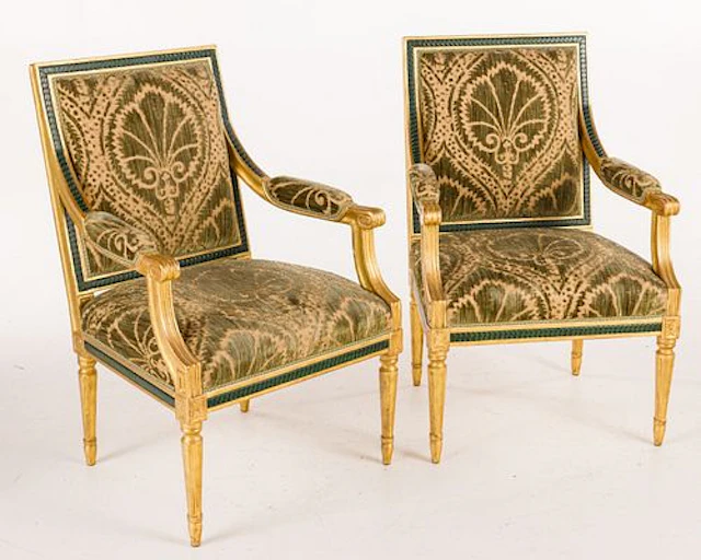 Pair of Swedish Neoclassical Style Gustavian Chairs