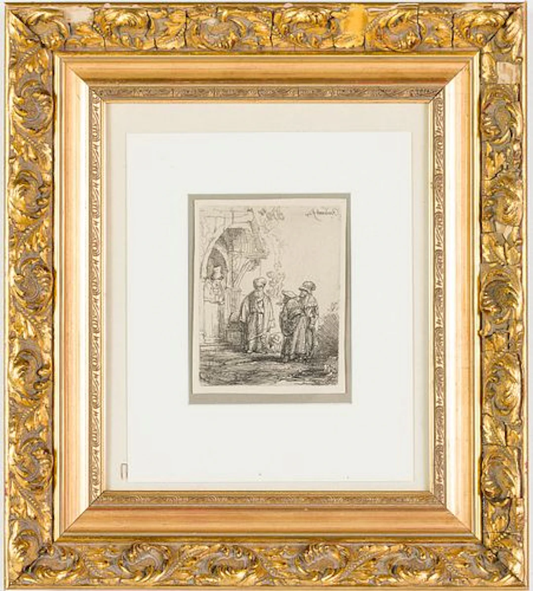 After Rembrant, 3 Oriental Figures, Late Printing