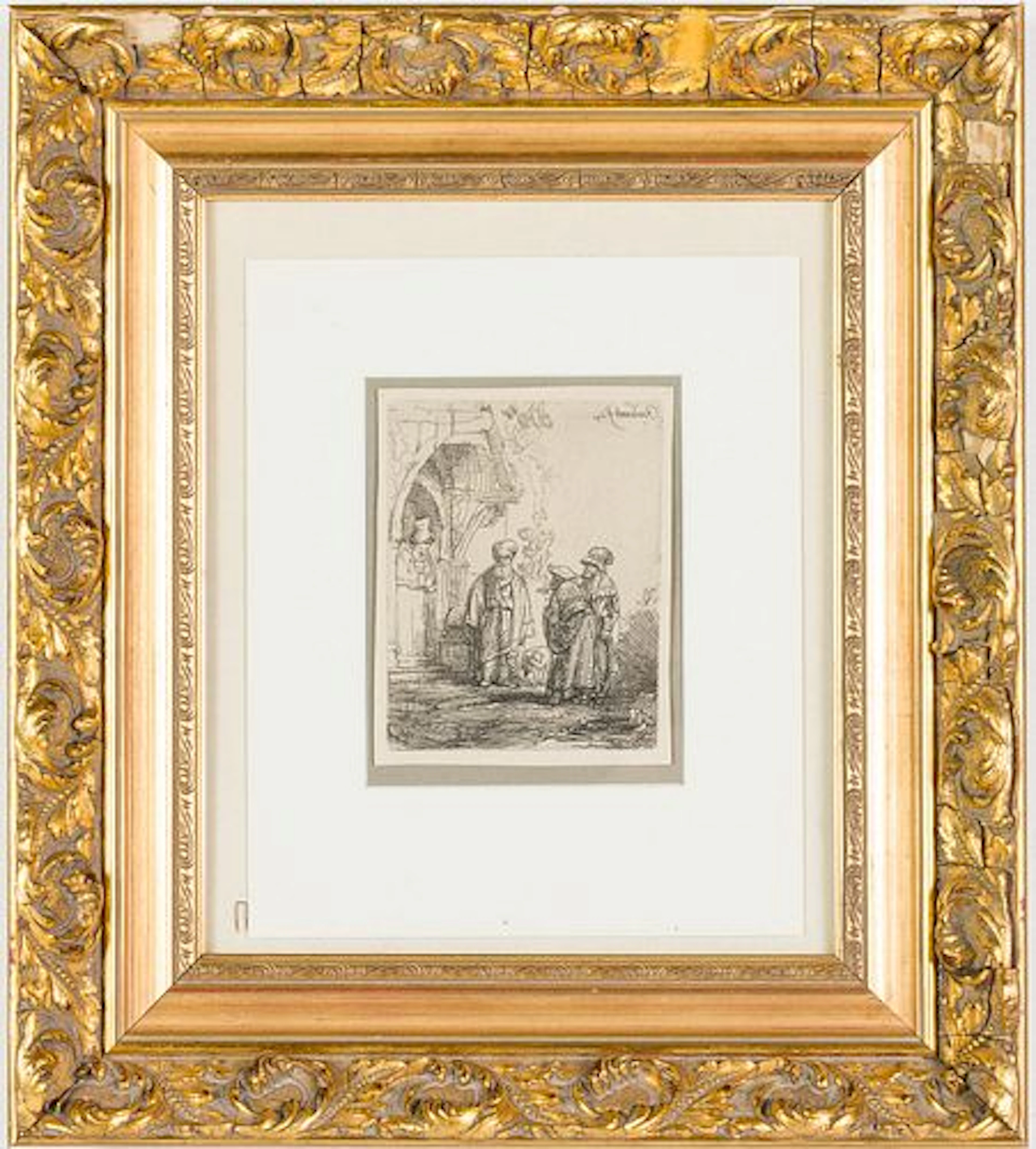 After Rembrant, 3 Oriental Figures, Late Printing