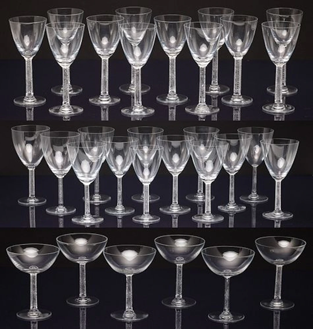 Lalique Crystal Phalsbourg Set of Glassware, 31 pcs
