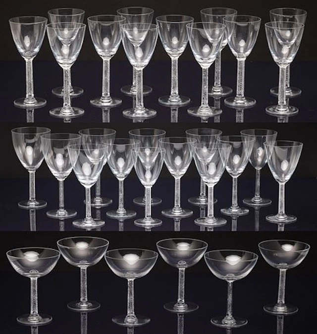 Lalique Crystal Phalsbourg Set of Glassware, 31 pcs