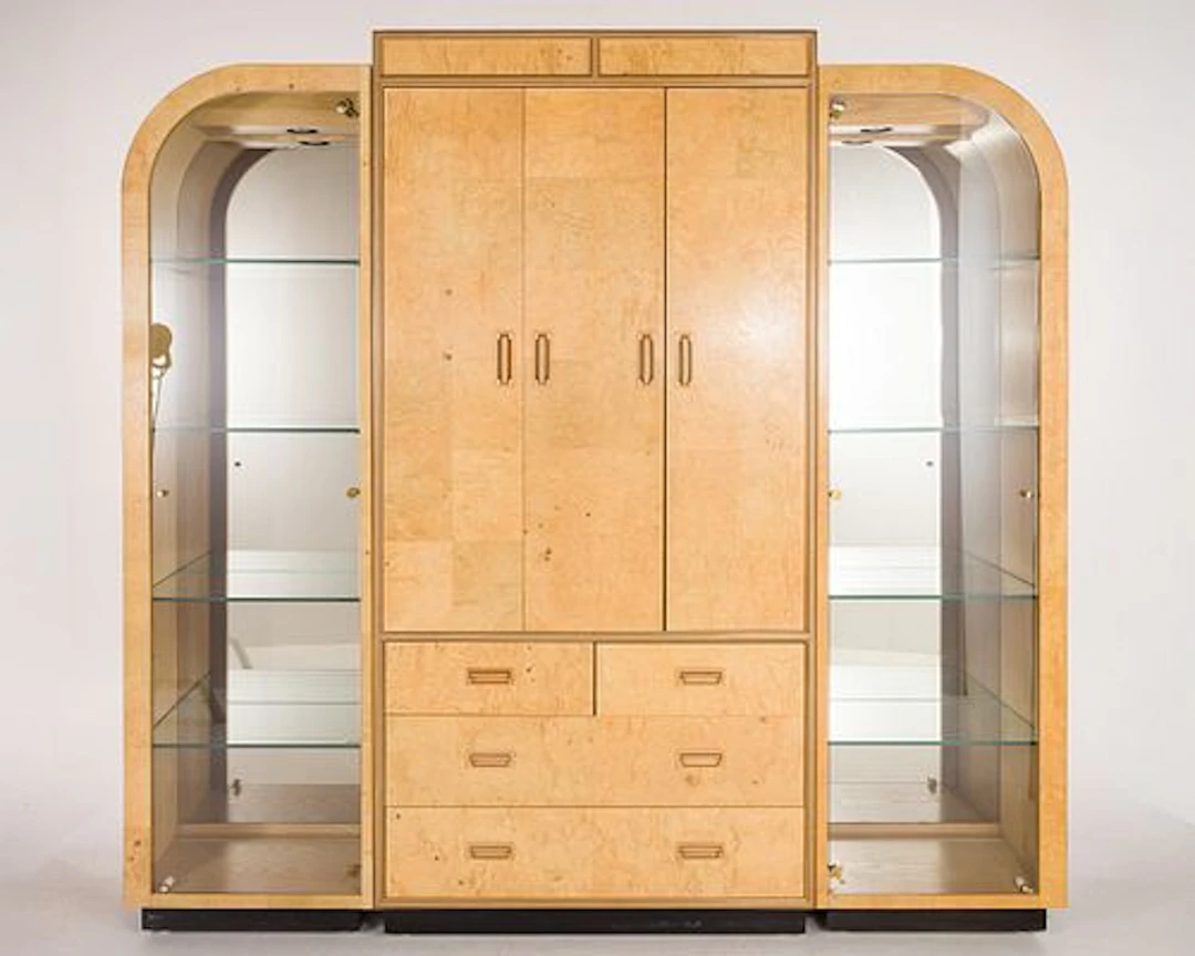 Contemporary Henredon Burlwood Bookcase Cabinet