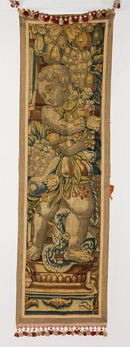 French Aubusson Tapestry Entre Fenetre Panel, 18th C