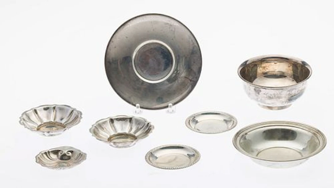 8 Misc. Sterling Table Articles Including Cartier