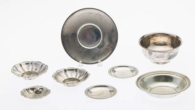 8 Misc. Sterling Table Articles Including Cartier