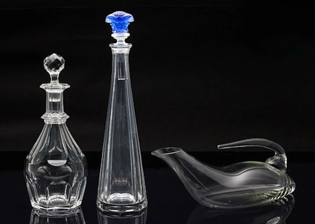 3 Decanters, Including Versace, Baccarat & Reidel