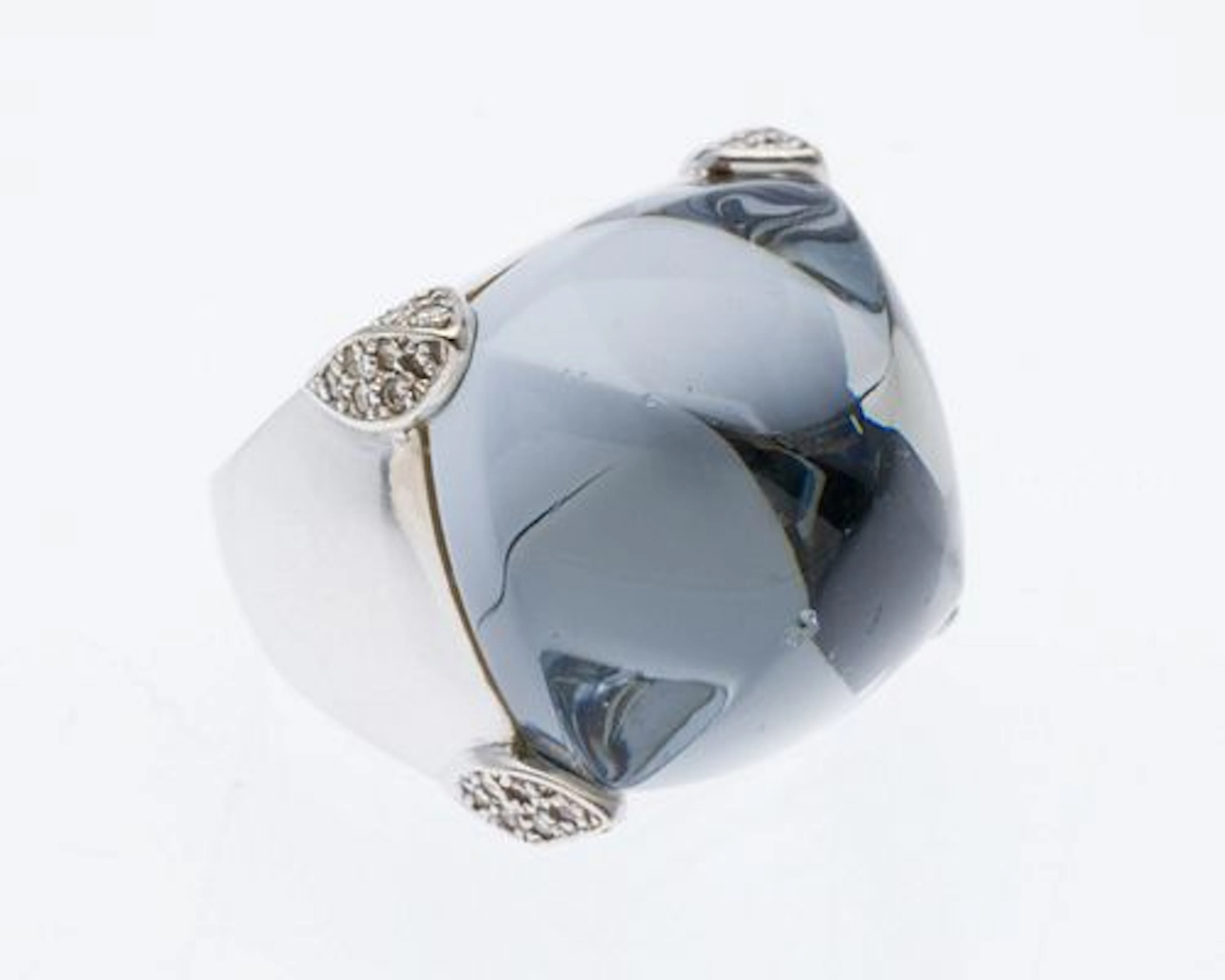 Baccarat 18K Gold and Crystal Ring, Size 7.5