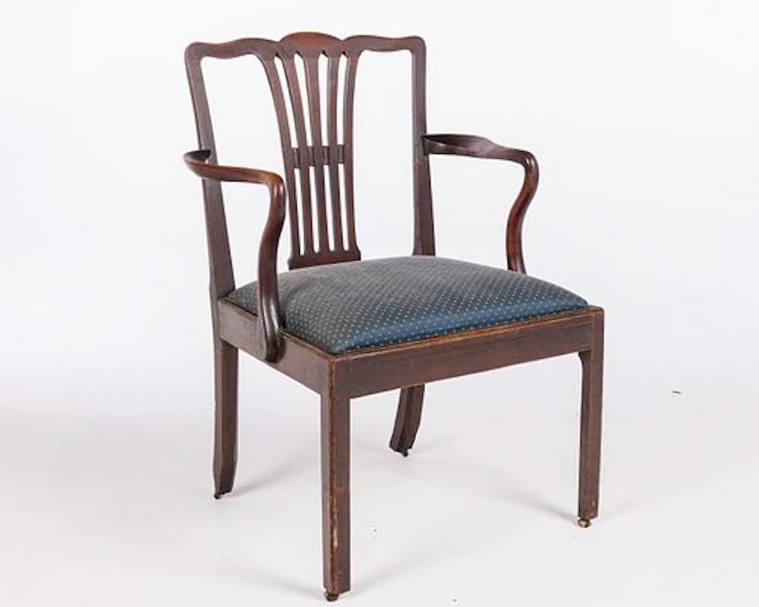 George III Mahogany Open Armchair, 18th Century
