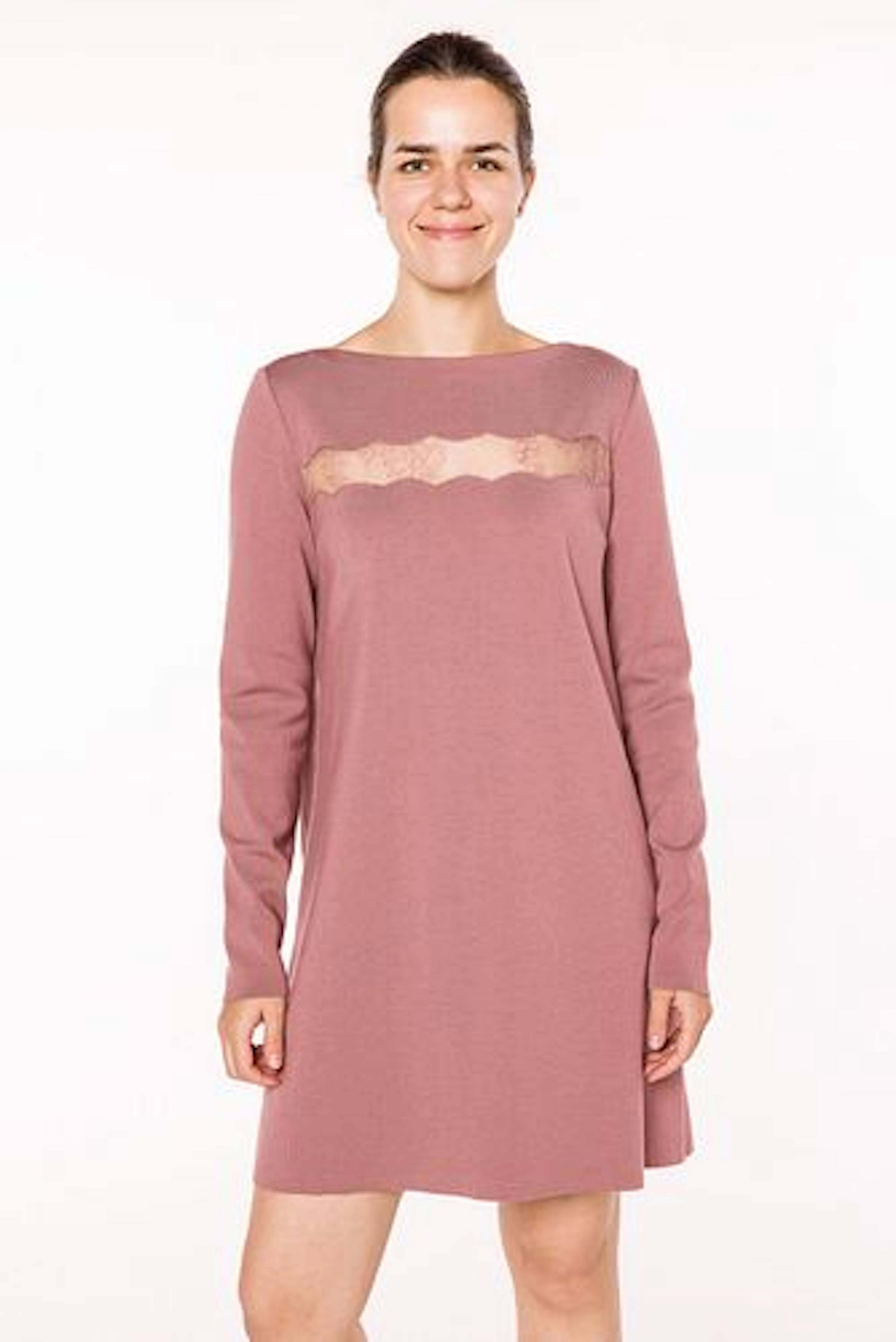 Mauve Pink Valentino Lace and Wool Tunic
