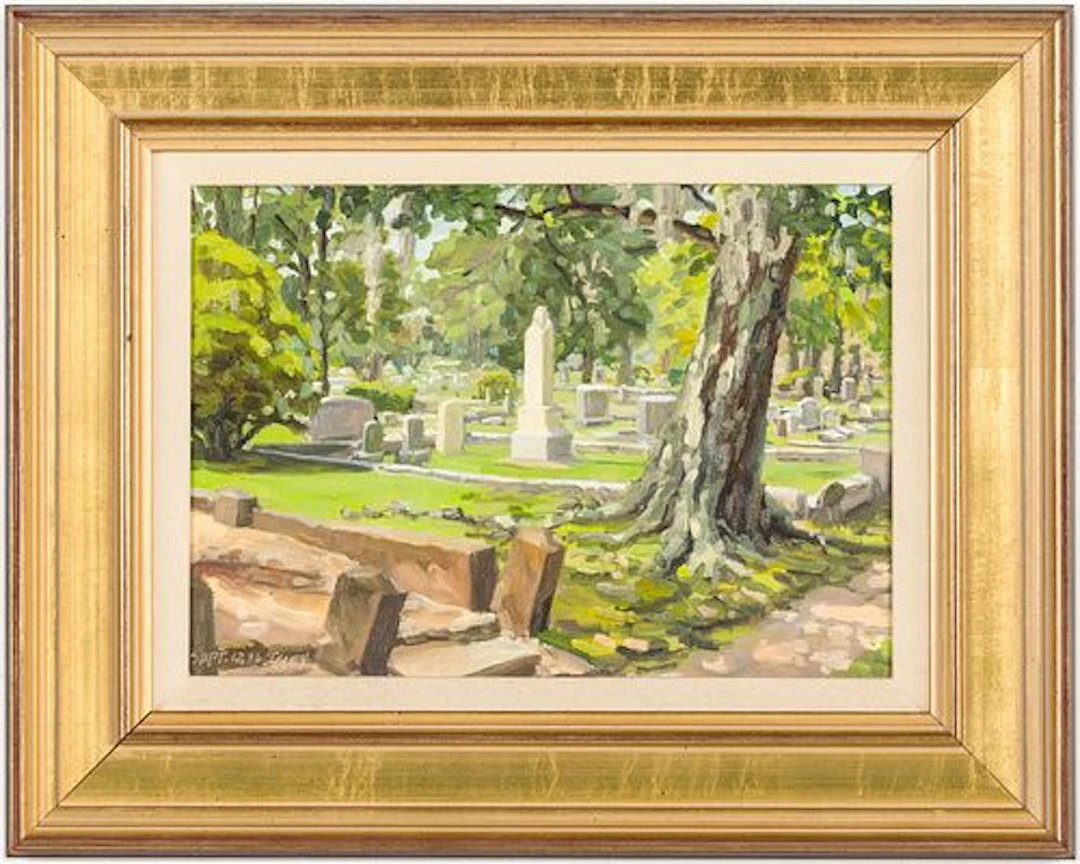 Robert Isley, Laurel Grove Cemetery, Oil on Panel