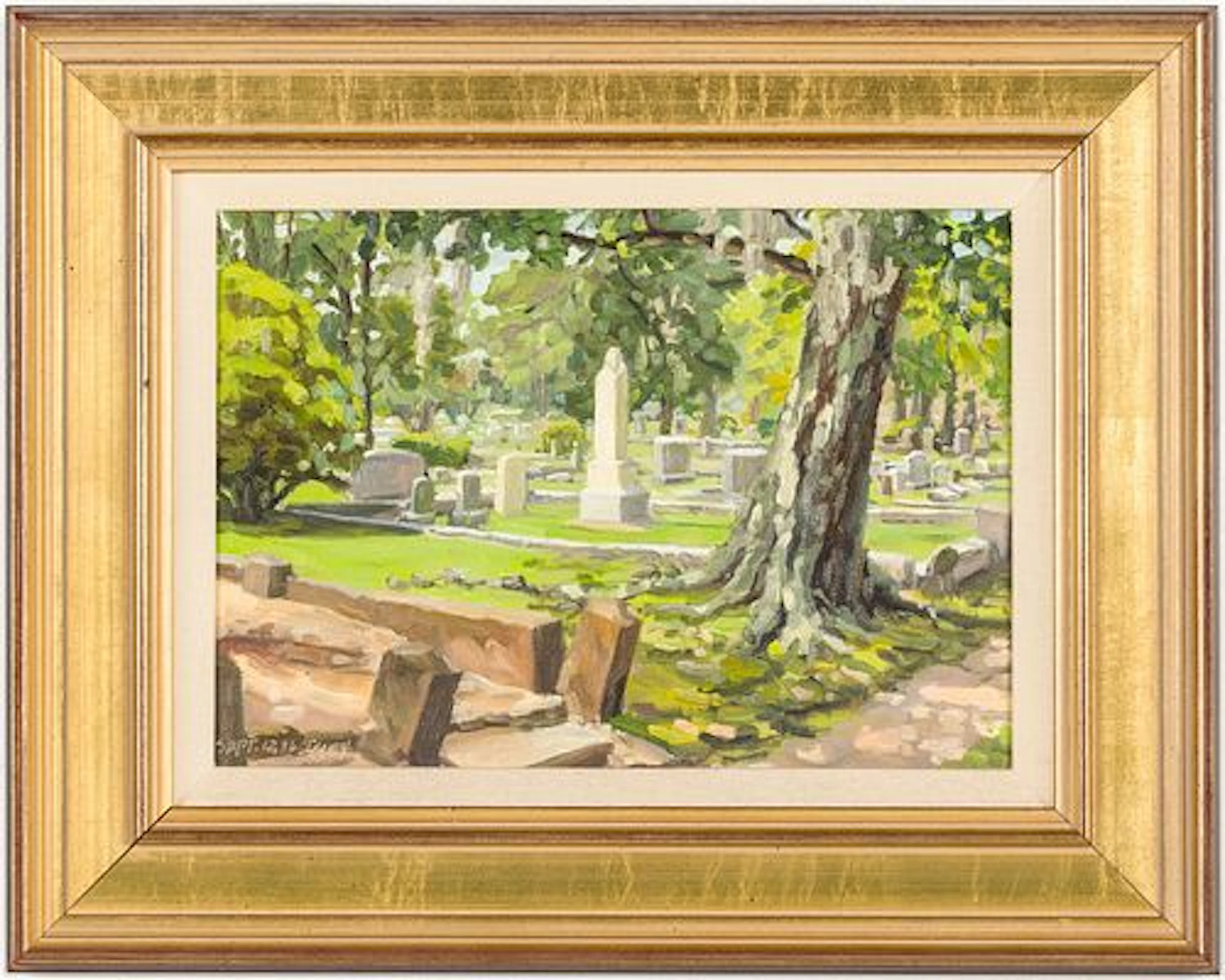 Robert Isley, Laurel Grove Cemetery, Oil on Panel