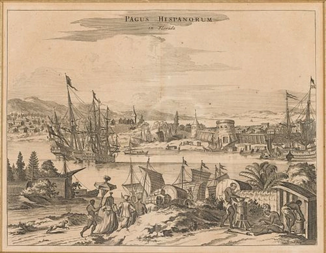 Early St. Augustine, Florida View, London, 1671
