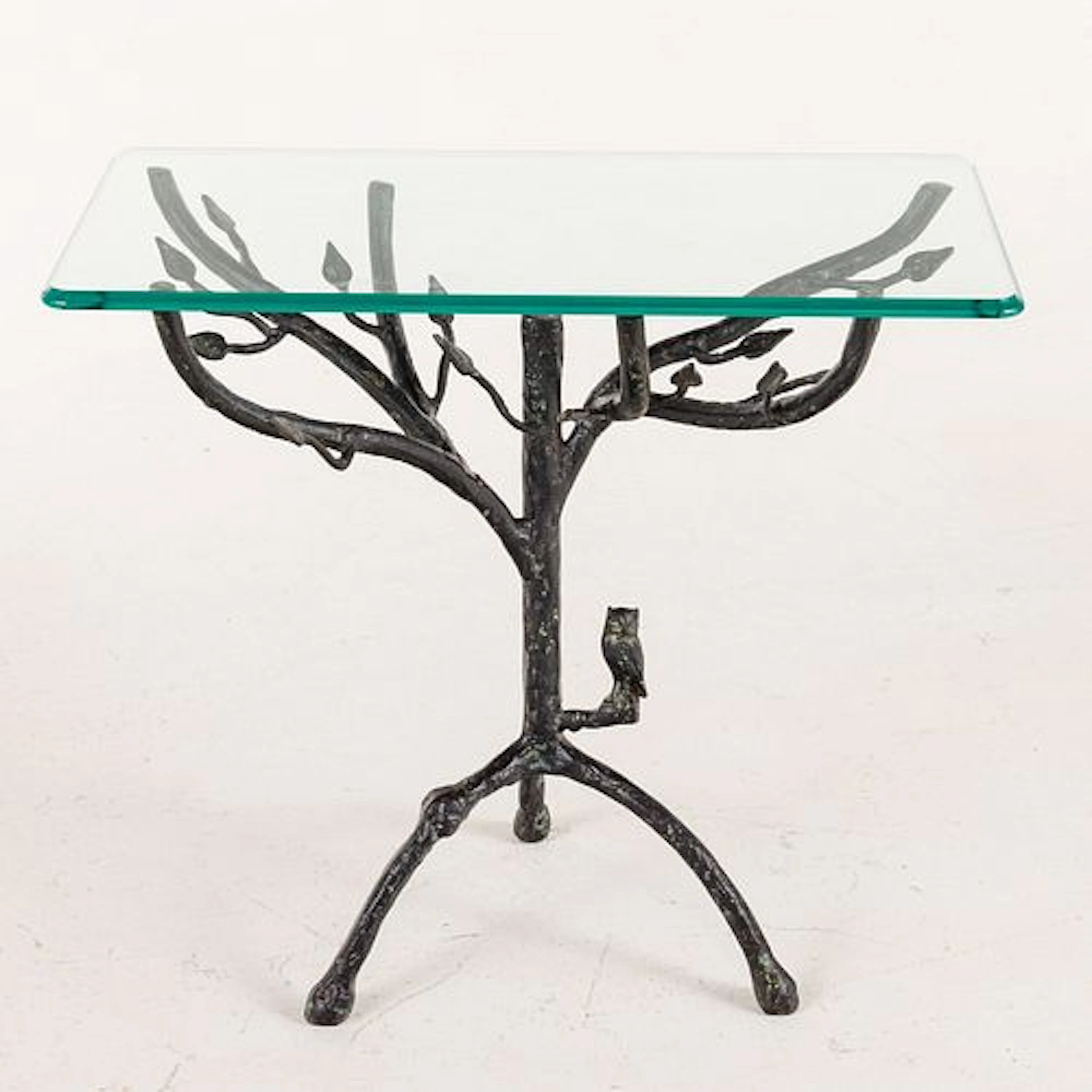 Metal Tree Branch Form Table with Glass Top