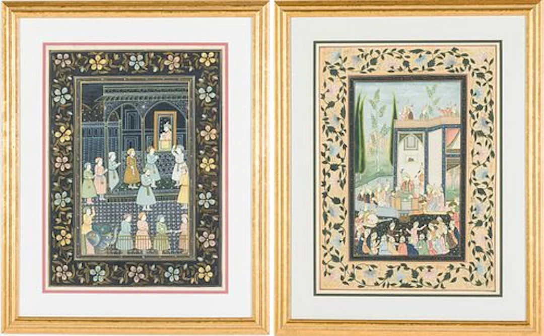 Two Indo-Persian Paintings on Silk