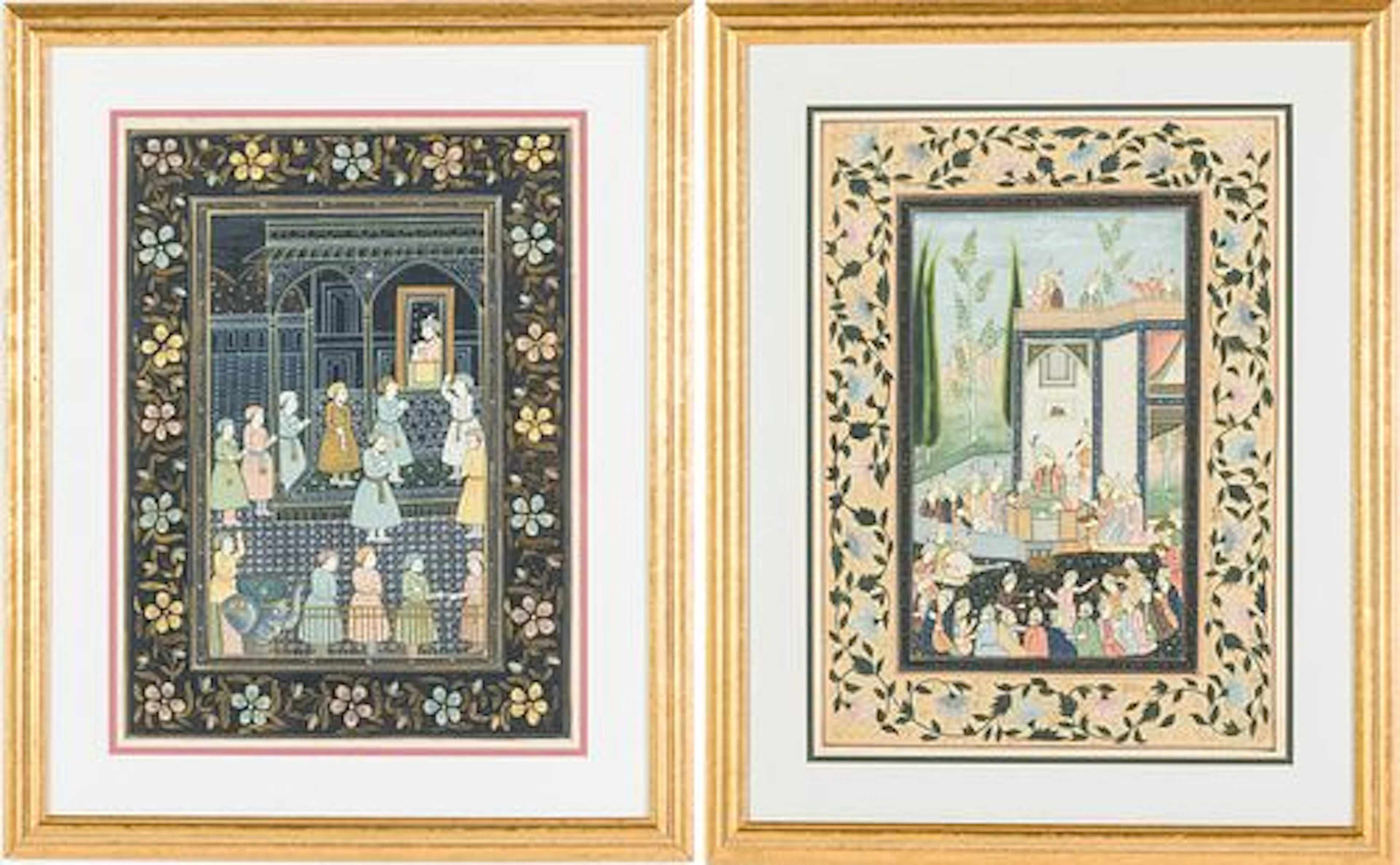 Two Indo-Persian Paintings on Silk