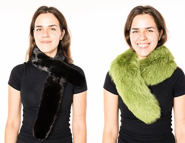 Black Mink Collar and Green Fox Collar