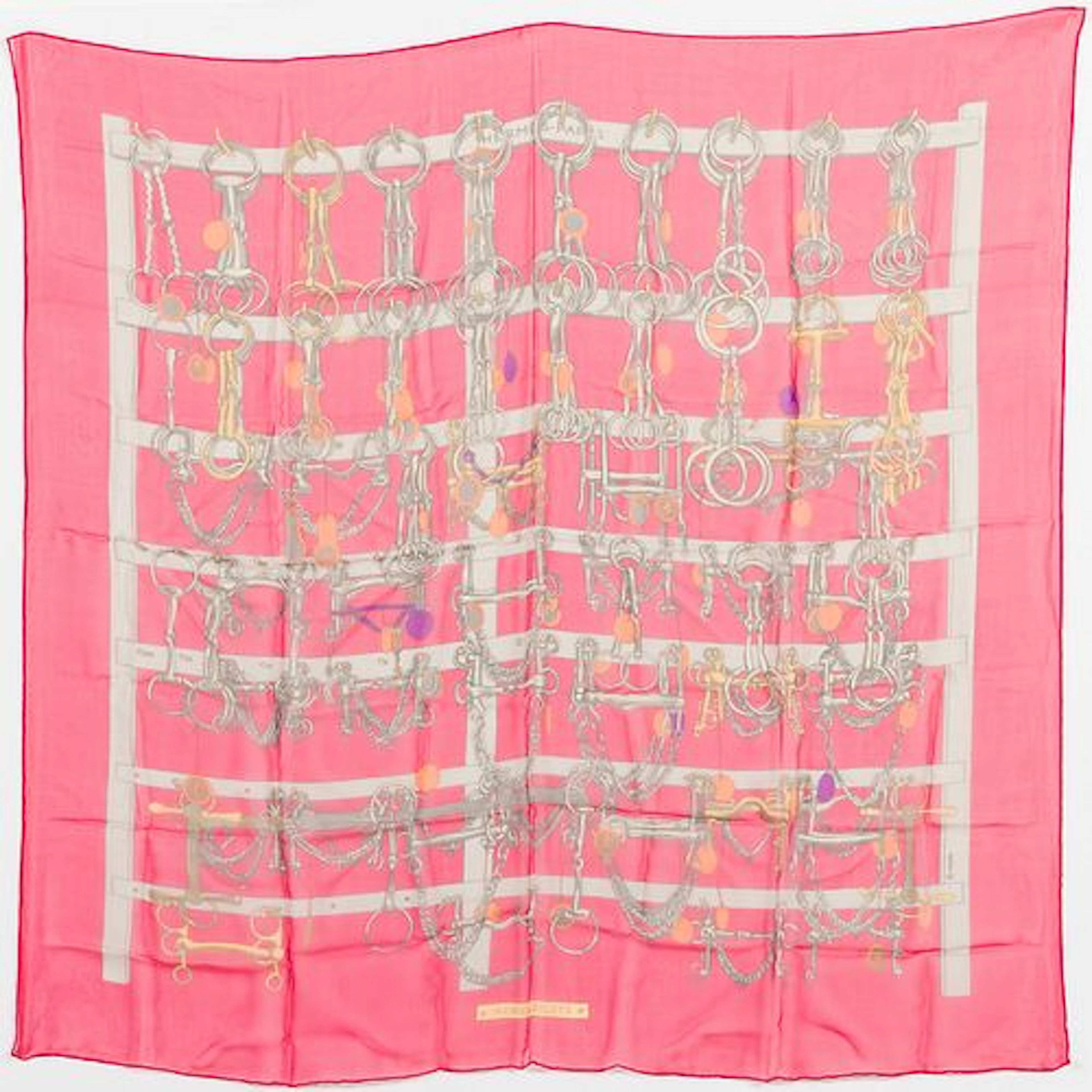 Hermes Mors et Filets Chiffon Scarf