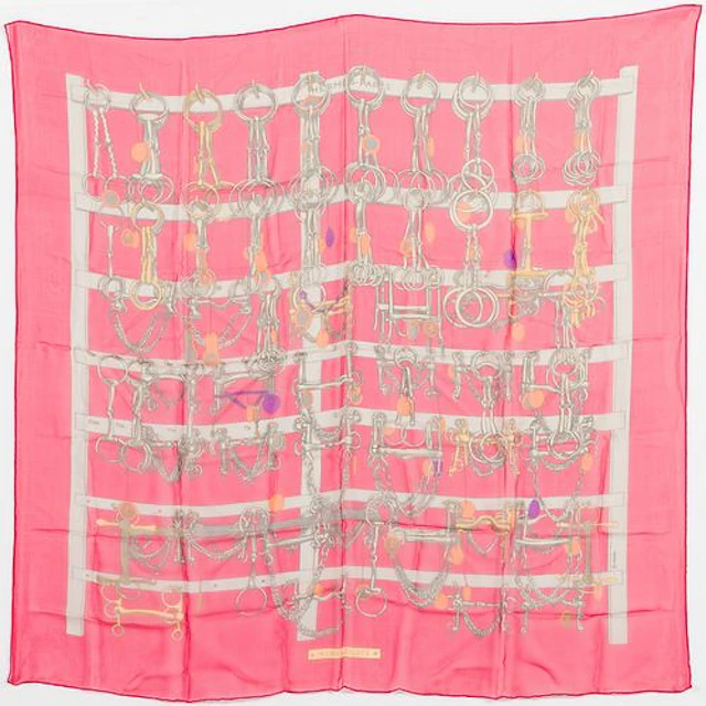 Hermes Mors et Filets Chiffon Scarf