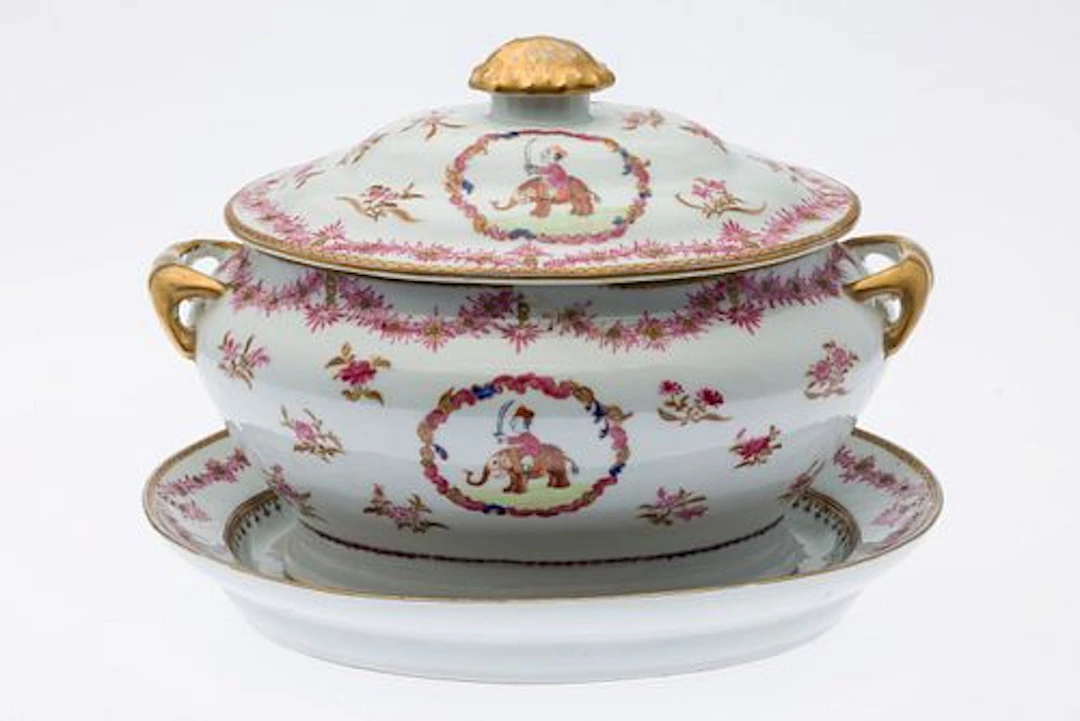 Chinese Export Style Porcelain Tureen and Underplate