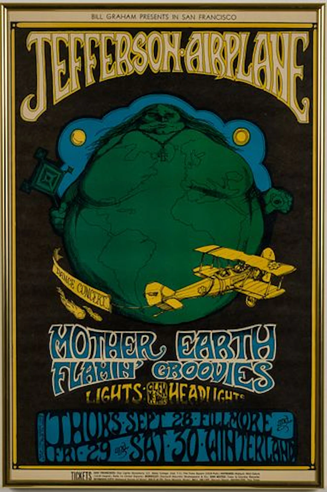 Jefferson Airplane 1967 Fillmore Concert Poster