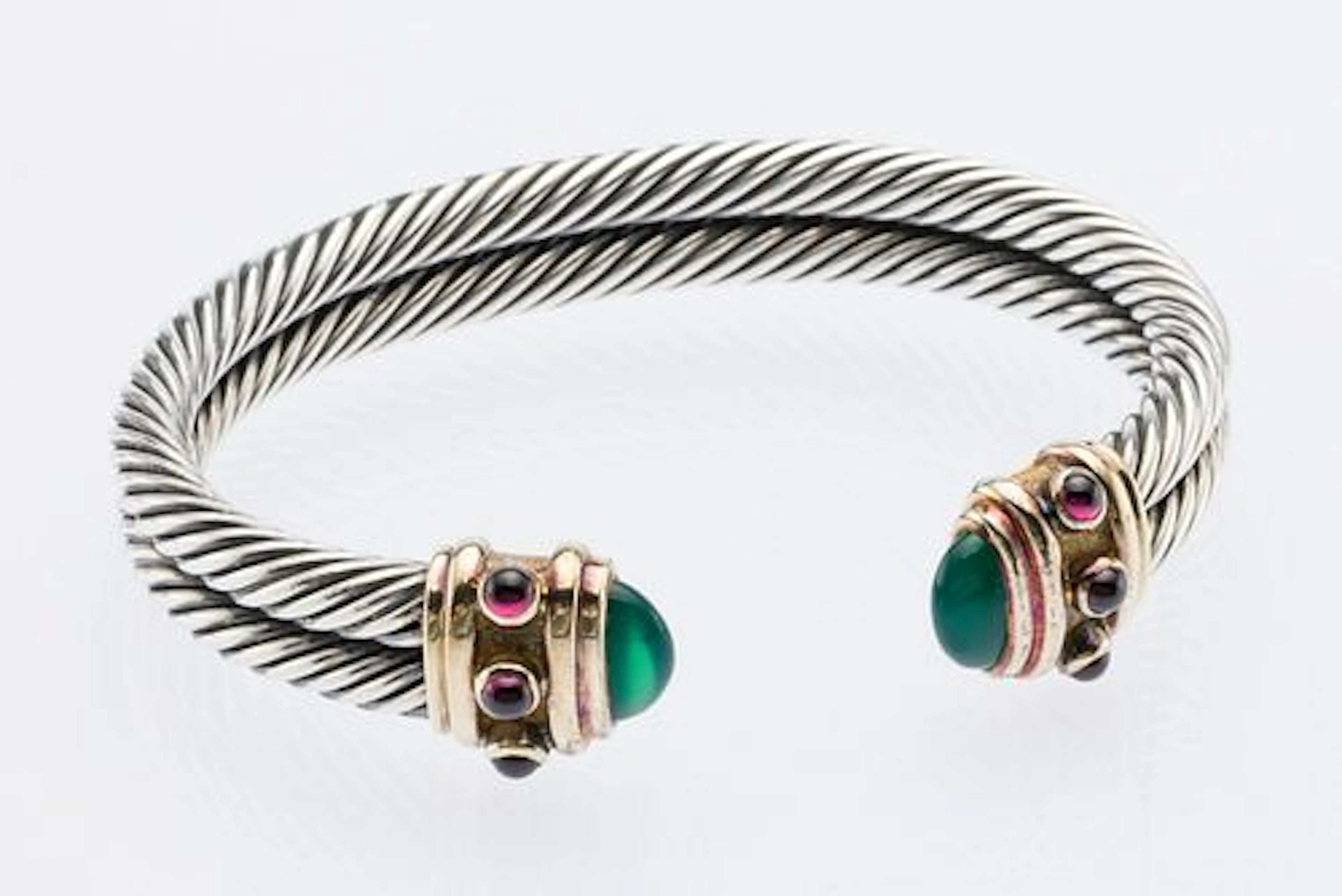 David Yurman Strling &14K Renaissance Cable Bracelet