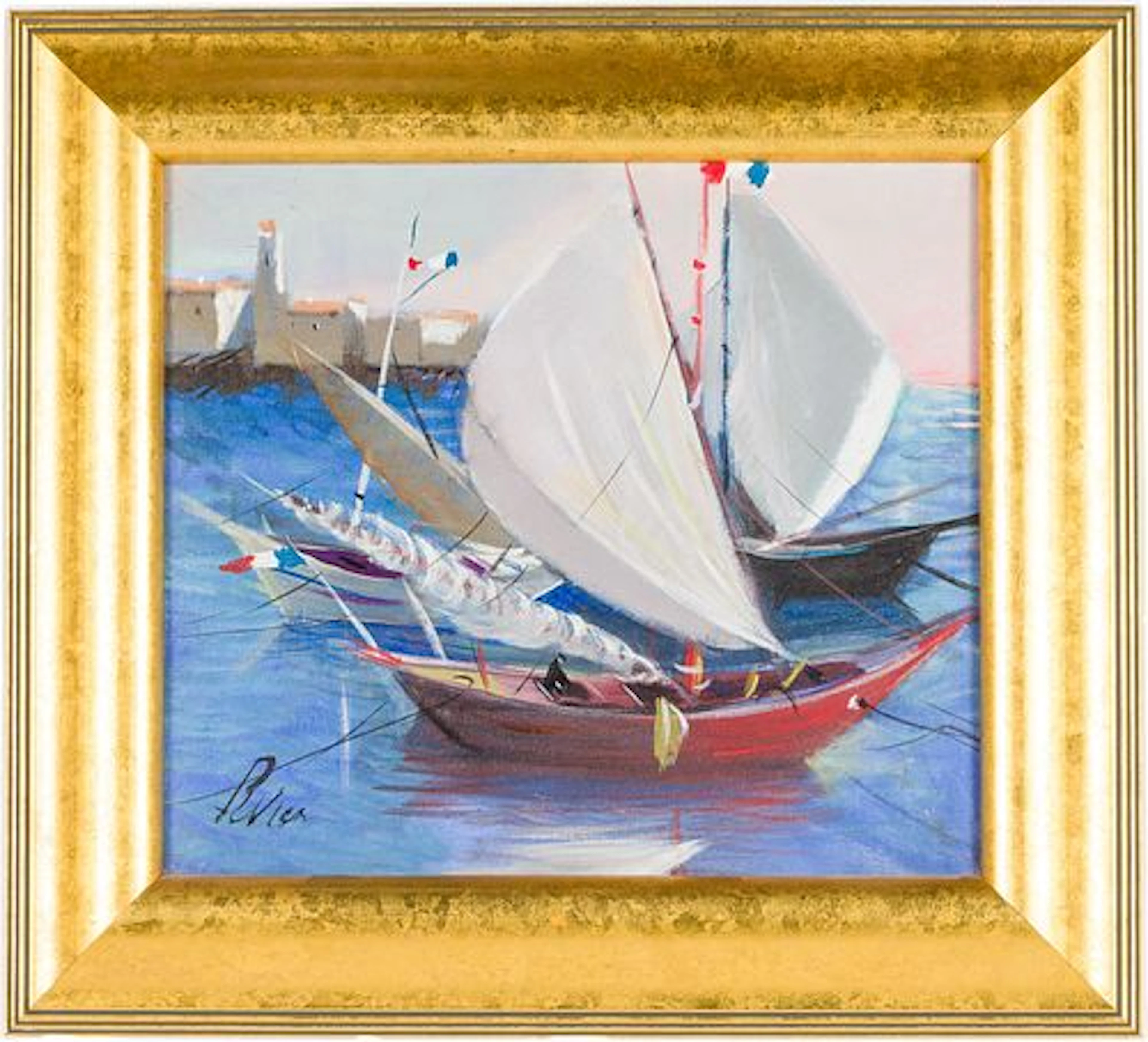 Charles Levier (French, 1920-2003), Petit Port, O/C