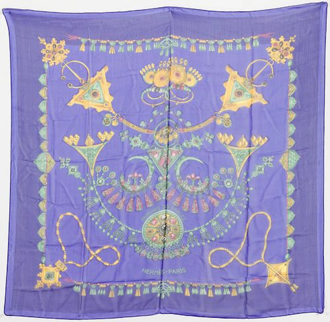 Hermes Chiffon Parures des Sables Silk Scarf