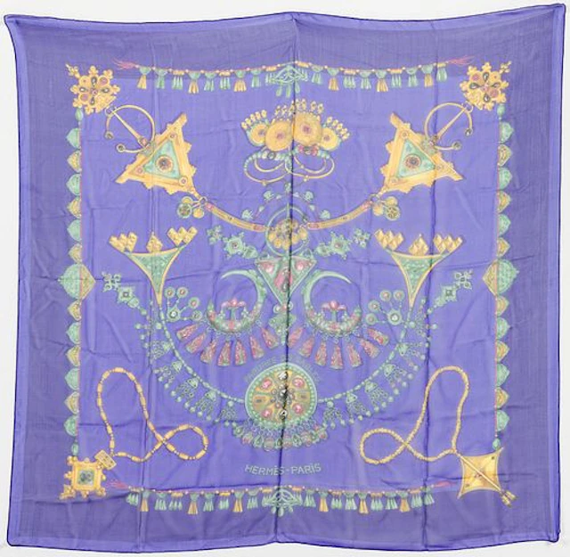 Hermes Chiffon Parures des Sables Silk Scarf