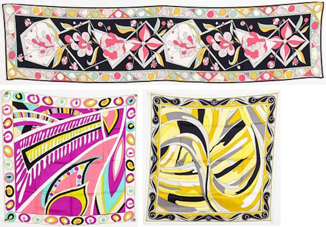 3 Emilio Pucci Silk Scarves