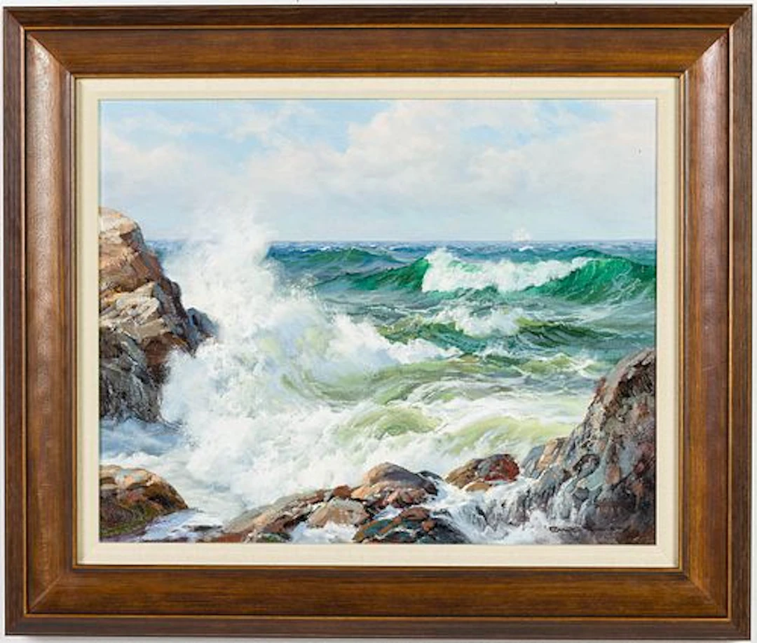 Charles Vickery (American, 1913-1998), Seascape, O/C