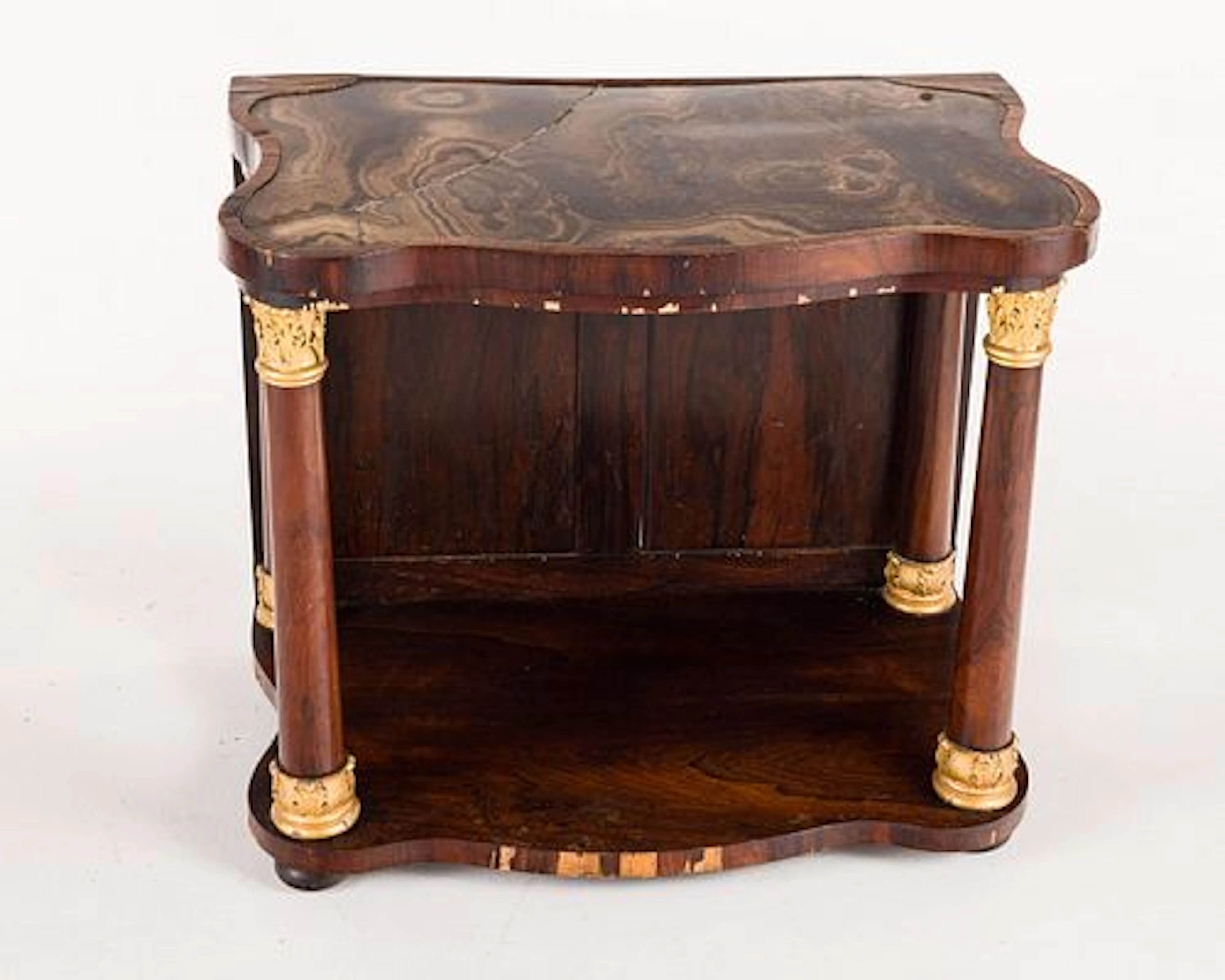 American Empire Rosewood and Gilt Pier Table, 19th C