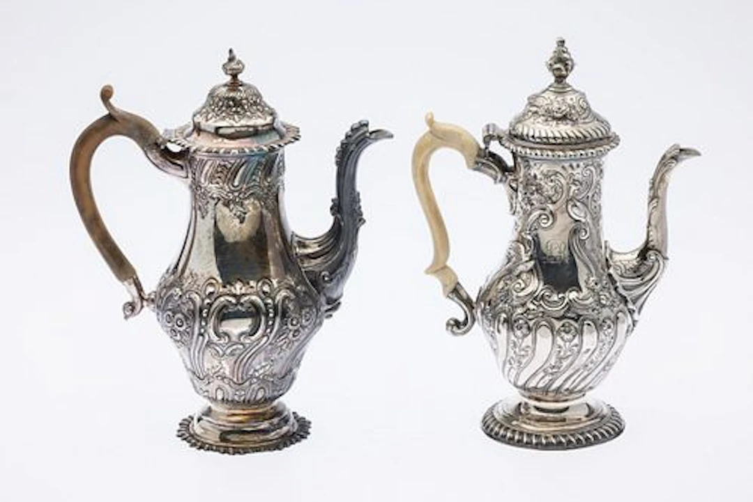 Two George III Sterling Silver Coffee Pots, 18th C