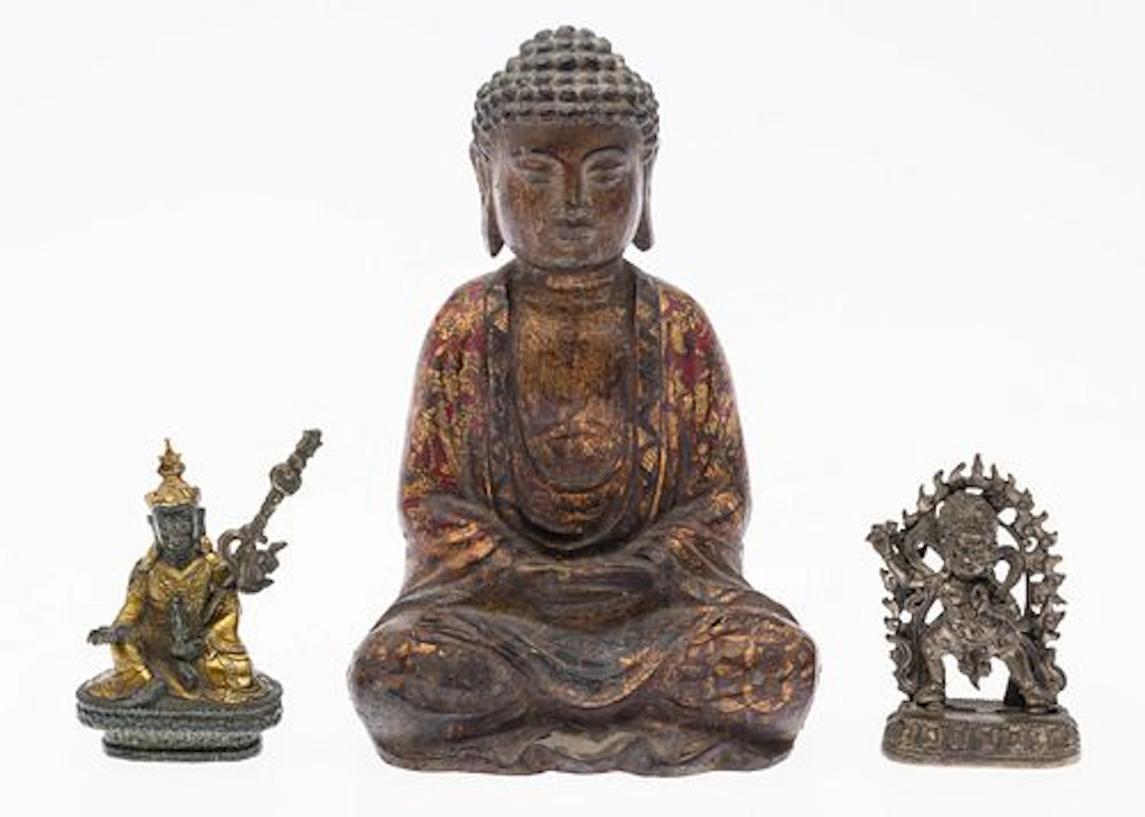 3 Southeast Asian Metal Figures