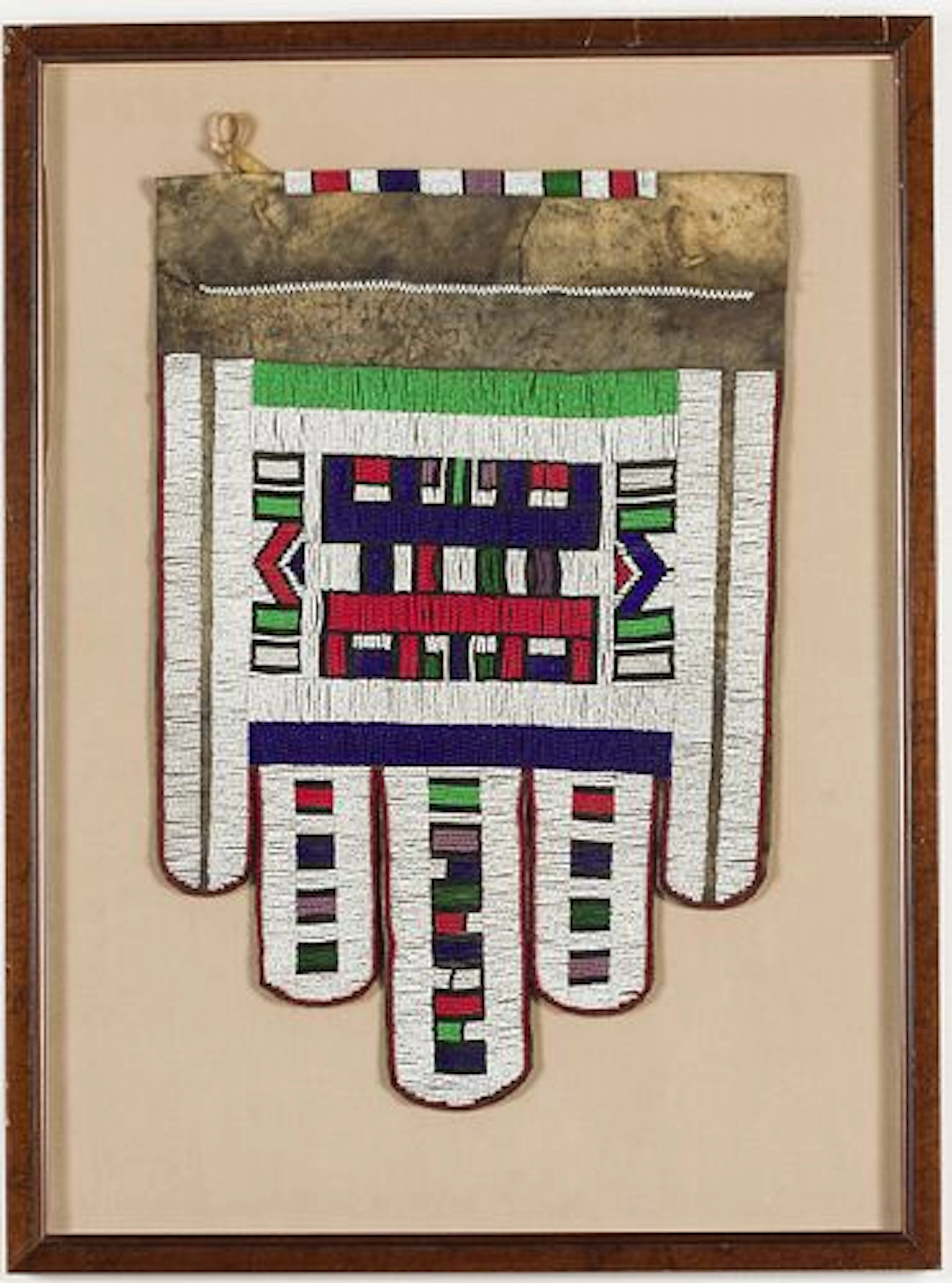 Framed Ndebele Tribal Beaded Wedding Apron