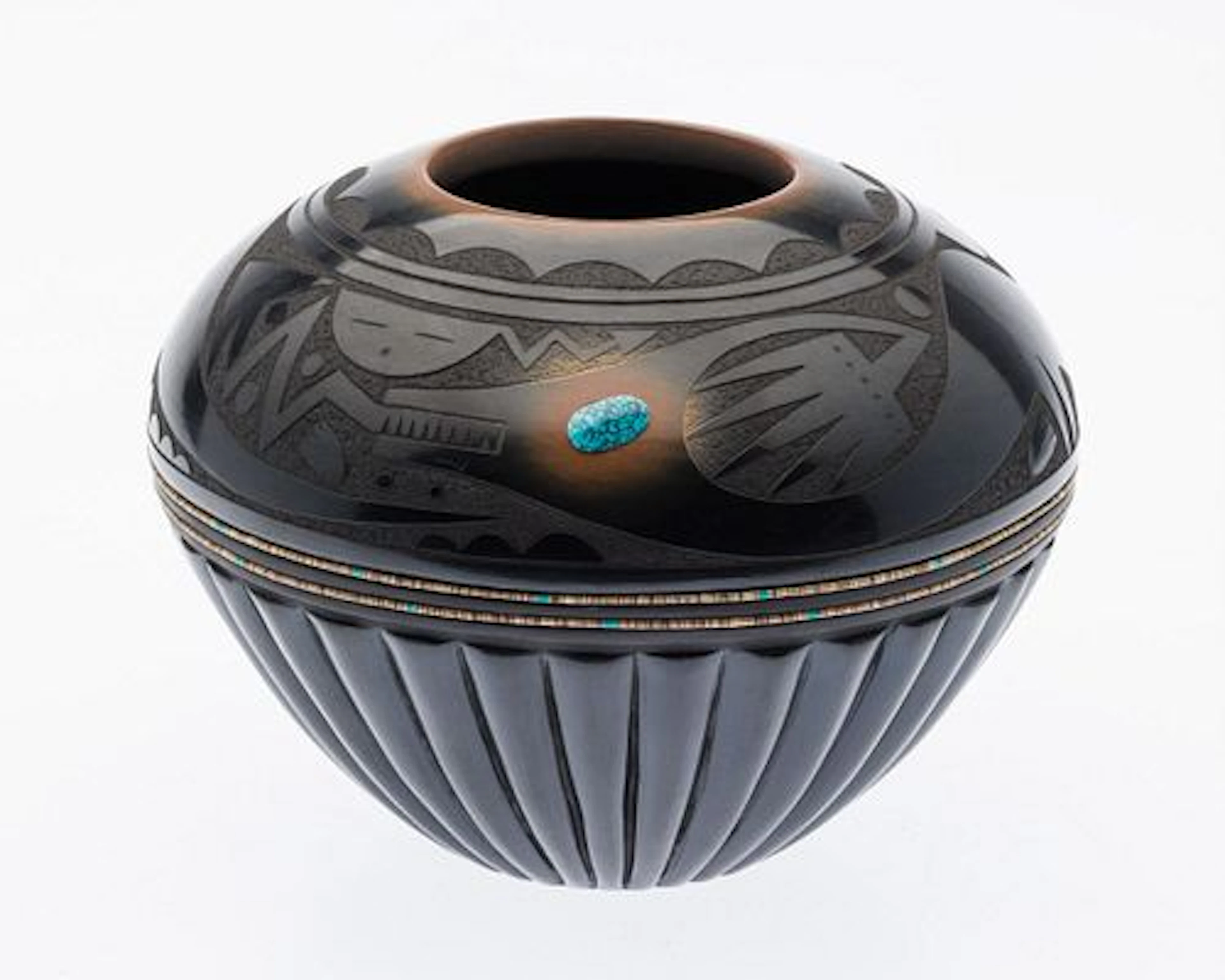 Rare Youngblood & Sanchez Black and Sienna Melon Jar