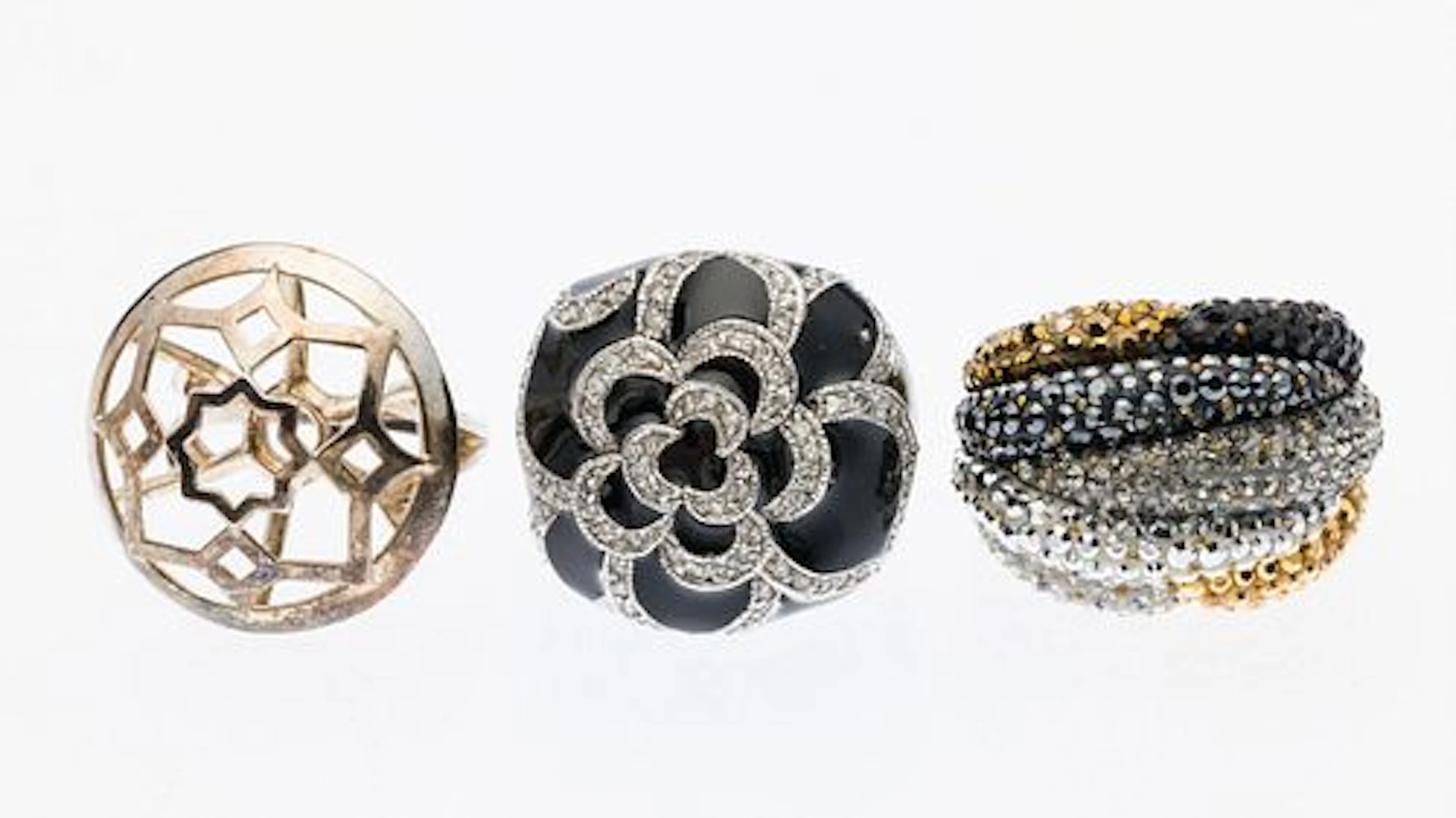Three Gold and Sterling Rings, Including Tiffany