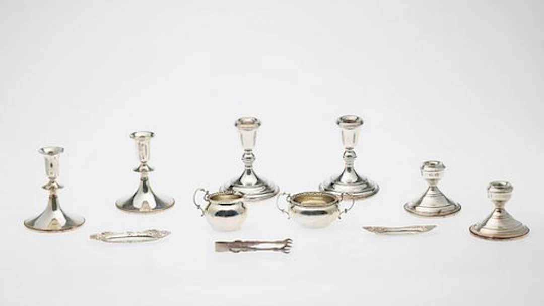 6 Sterling Candlesticks & Other Sterling Articles
