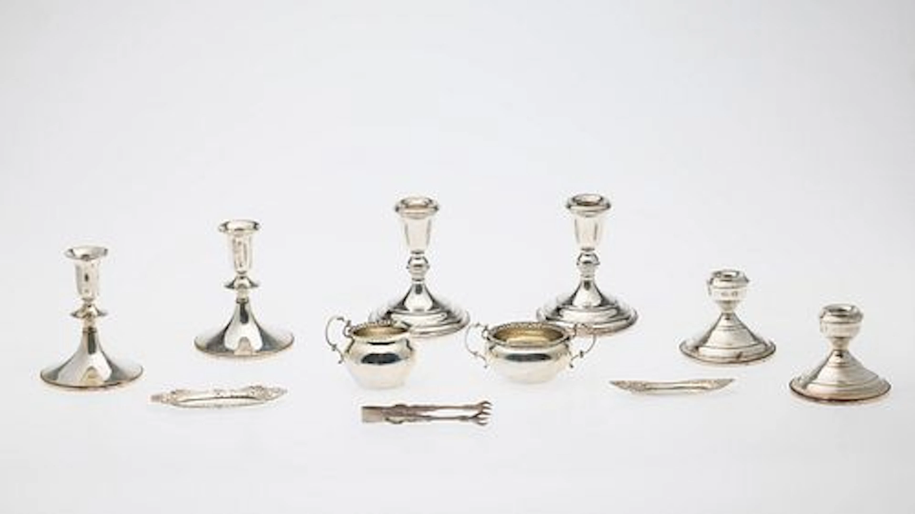 6 Sterling Candlesticks & Other Sterling Articles